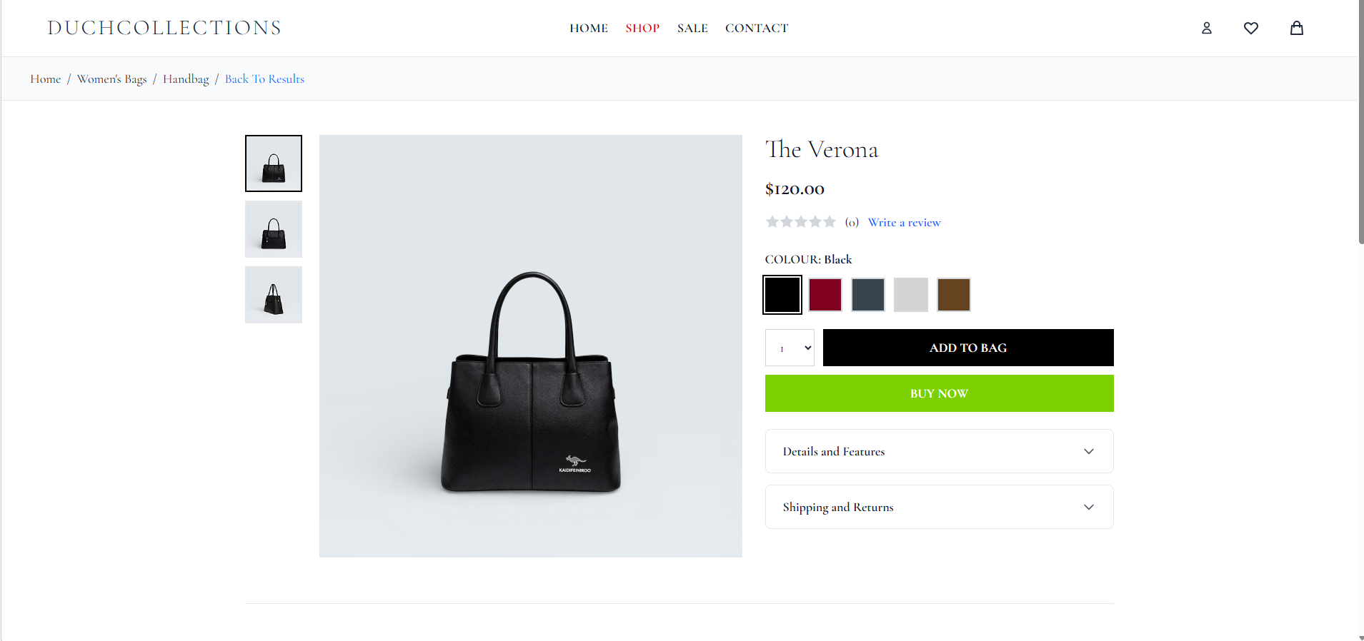 Product listing page