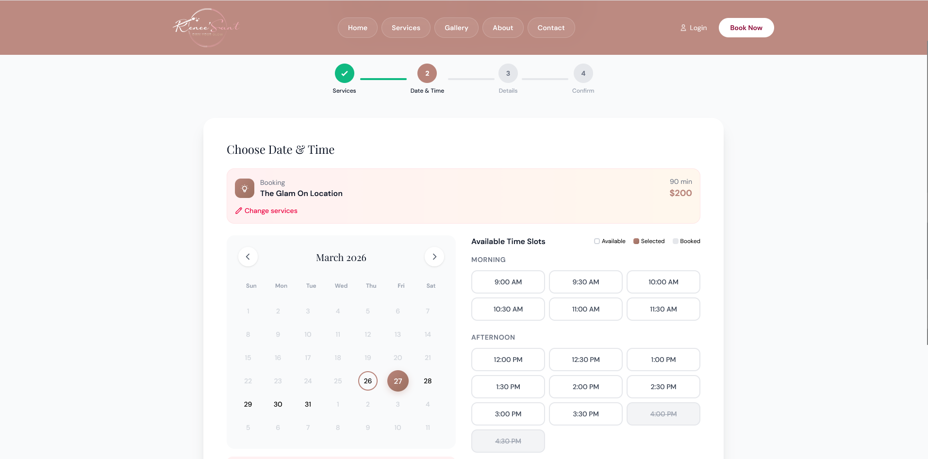 Booking Page